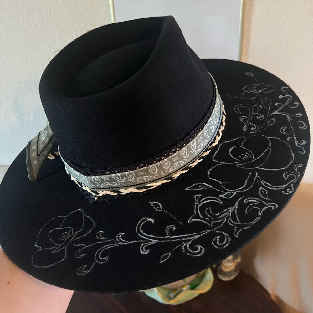 Custom Burned Black Lack of Color Hat - Picture 4 of 13